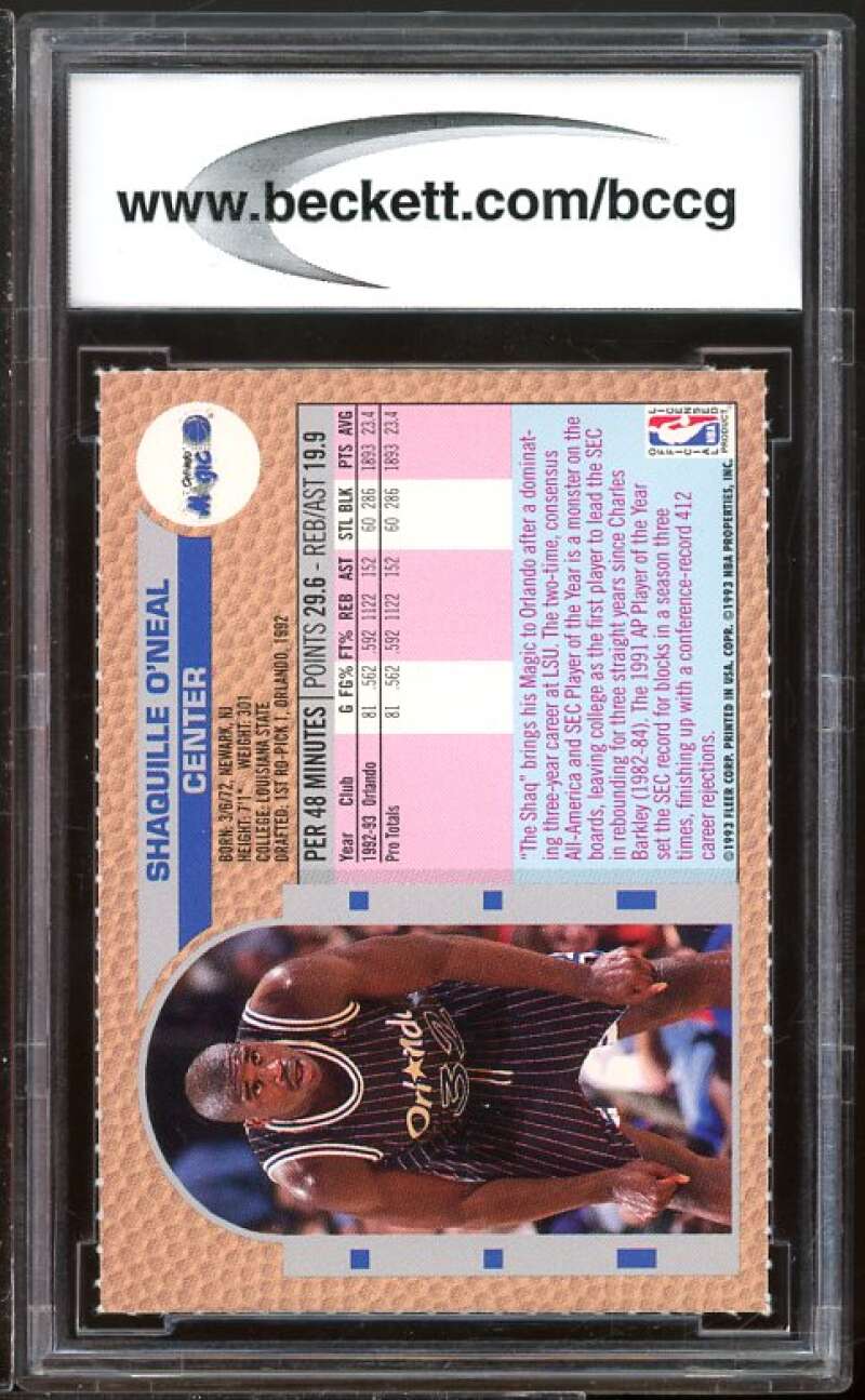 1992-93 Fleer NBA Rising Stars Magazine Sheet #nno Shaquille O'neal BGS BCCG 10+ Image 2