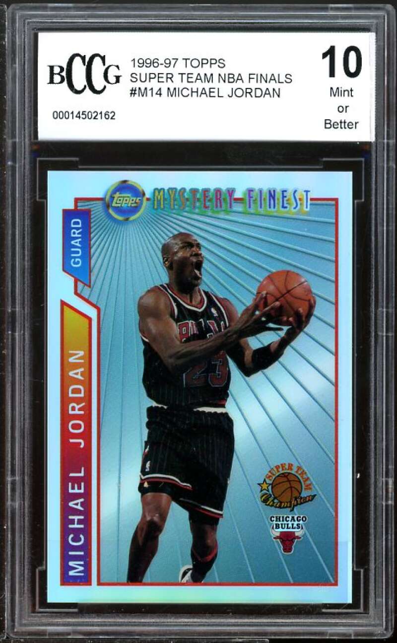 1996-97 Tpps Super Team NBA Finals #M14 Michael Jordan Card BGS BCCG 10 Mint+ Image 1