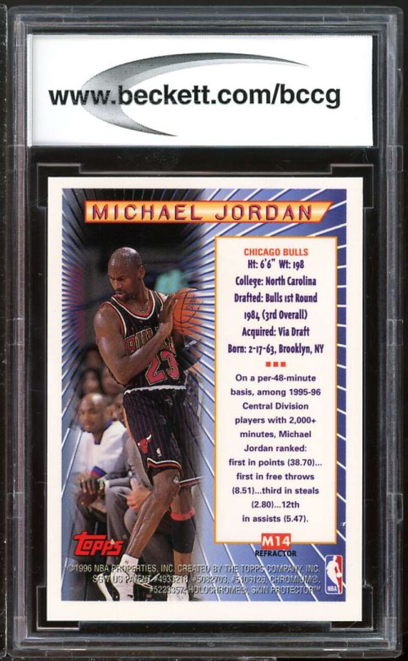 1996-97 Tpps Super Team NBA Finals #M14 Michael Jordan Card BGS BCCG 10 Mint+ Image 2