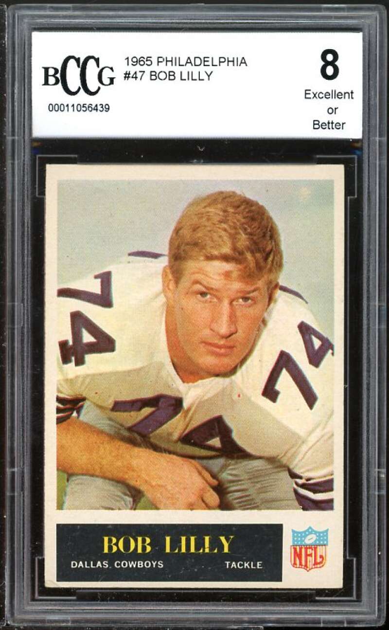 1965 Philadelphia #47 Bob Lilly Card BGS BCCG 8 Excellent+ Image 1