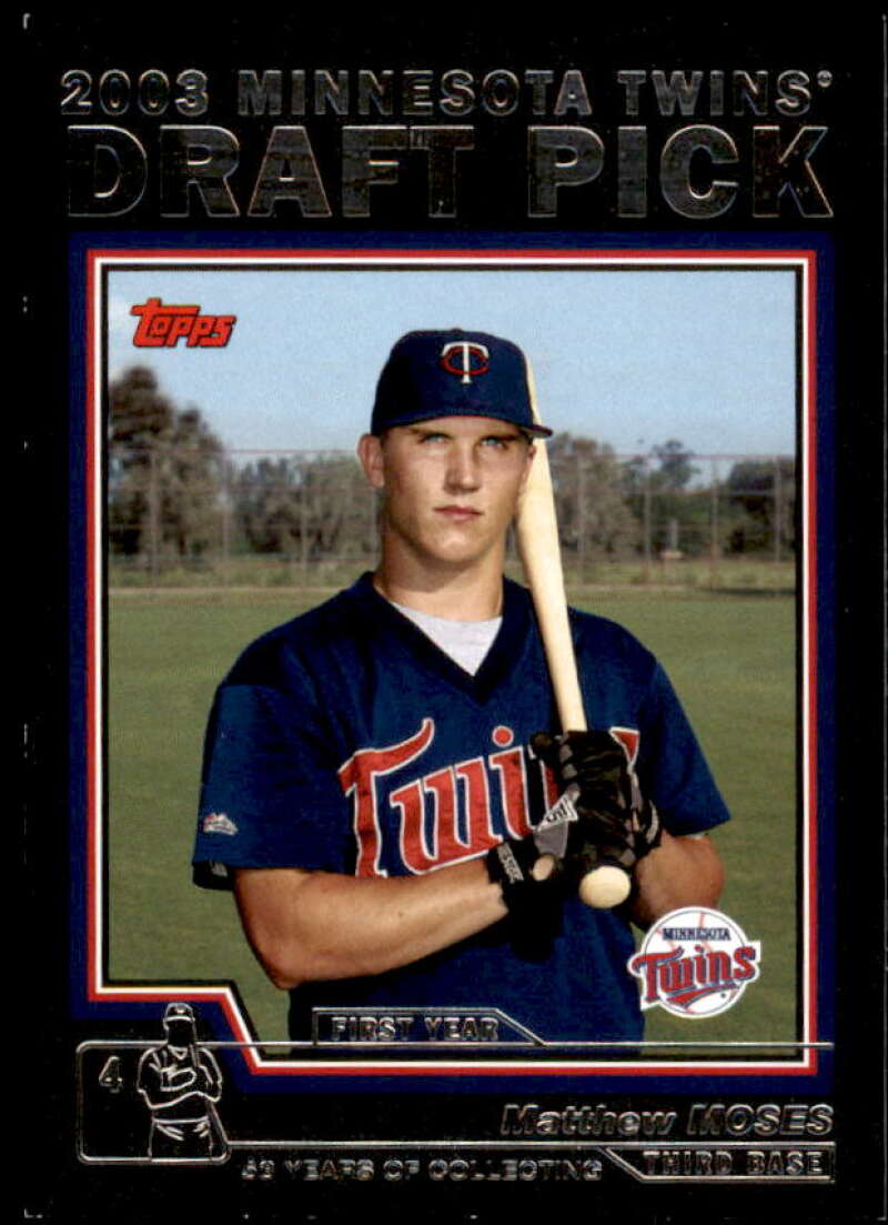 Matthew Moses Rookie Card 2004 Topps Black #673 Image 1