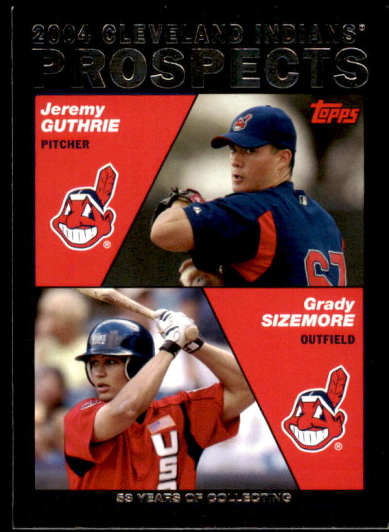 Jeremy Guthrie/Grady Sizemore Rookie Card 2004 Topps Black #688 Image 1