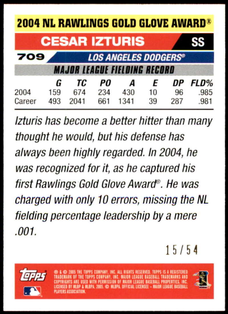 Cesar Izturis Card 2005 Topps Black #709 Image 2