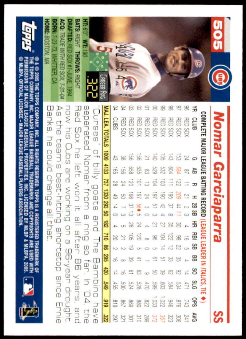 Nomar Garciaparra Card 2005 Topps Black #505 Image 2