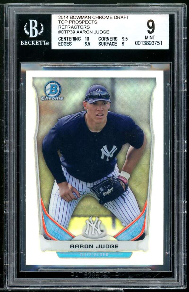 Aaron Judge rookie 2014 Bowman Chrome TP Refractors #39 BGS 9 (10 9.5 8.5 9) Image 1