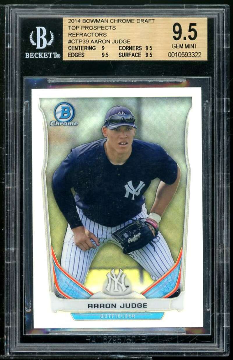 Aaron Judge rookie 2014 Bowman Chrome TP Refractors #39 BGS 9.5 (9 9.5 9.5 9.5) Image 1