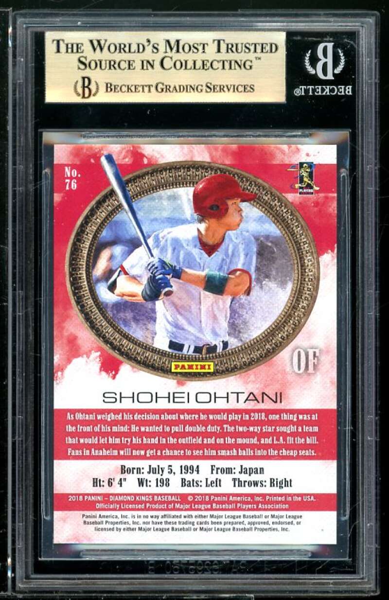 Shohei Ohtani Rookie 2018 Diamond Kings Blue Frame #76 BGS 9.5 (9.5 9.5 9.5 10) Image 2