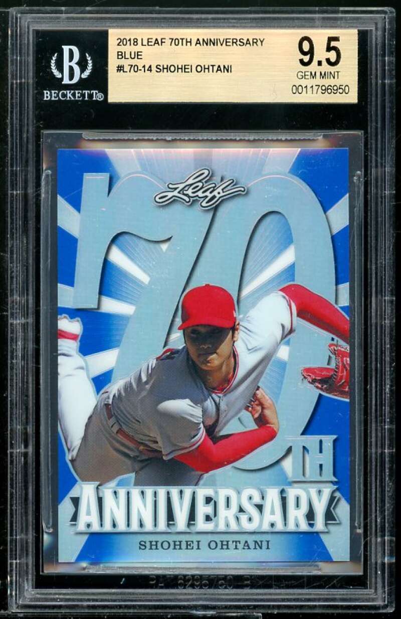 Shohei Ohtani Rookie Card 2018 Leaf Anniversary Blue #70-14 BGS 9.5 Image 1