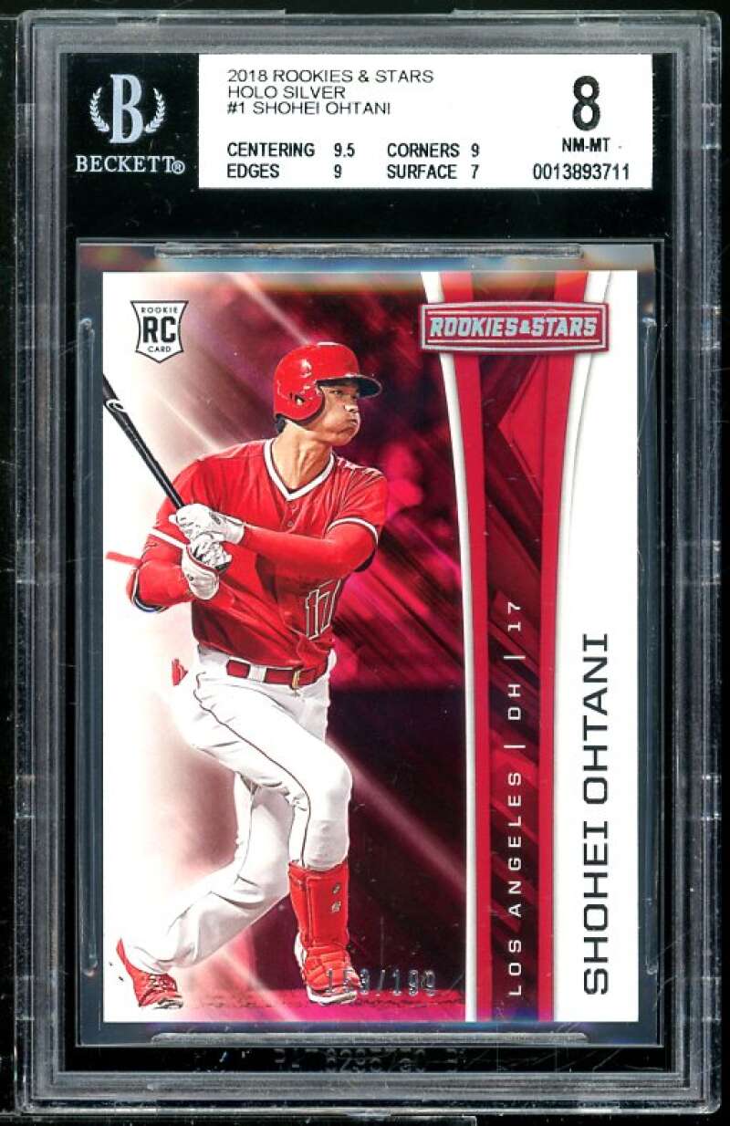 Shohei Ohtani Rookie Card 2018 Rookies n Stars Holo Silver #1 BGS 8 (9.5 9 9 7) Image 1