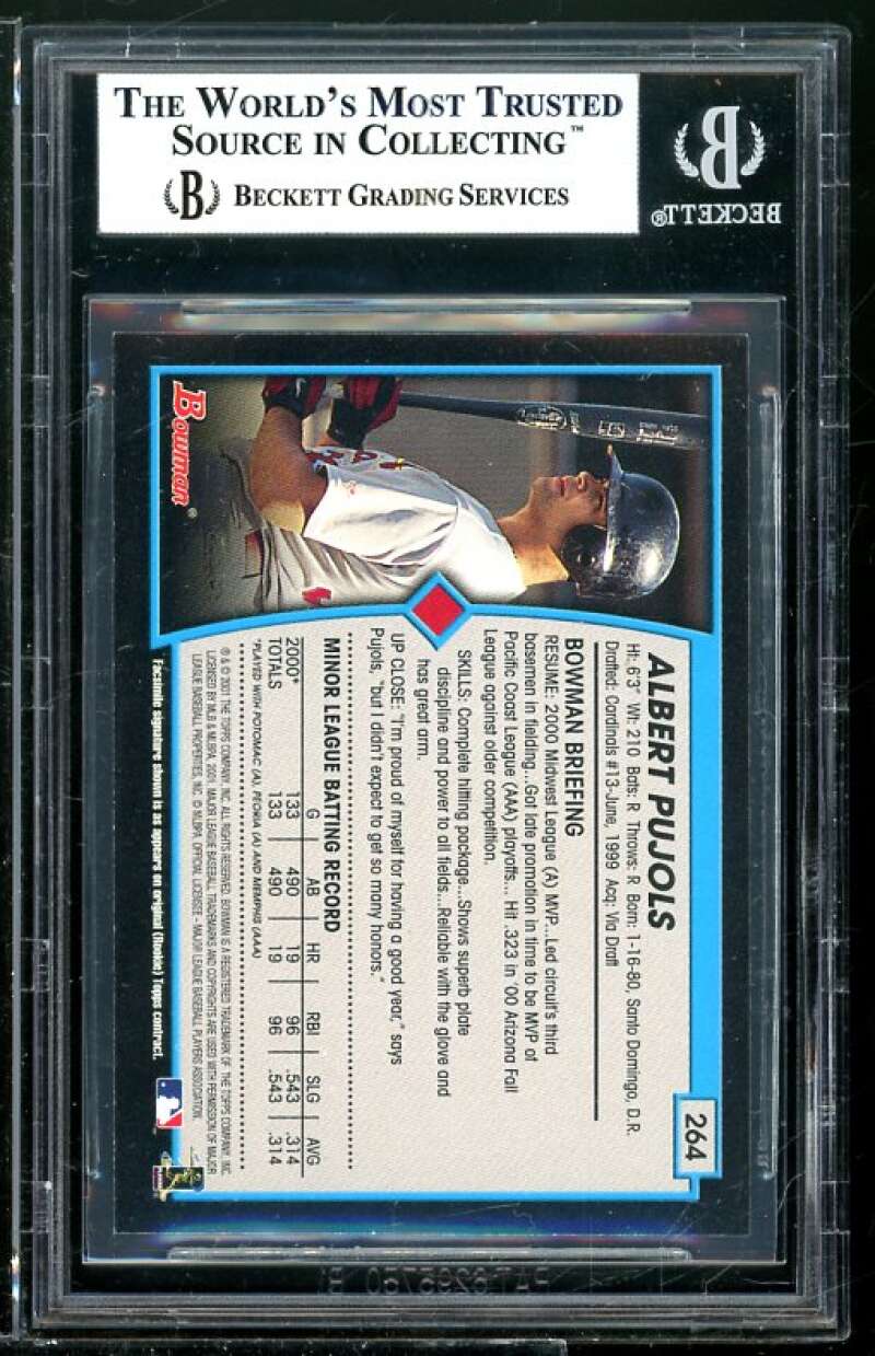 Albert Pujols Rookie Card 2001 Bowman #264 BGS 8.5 Image 2