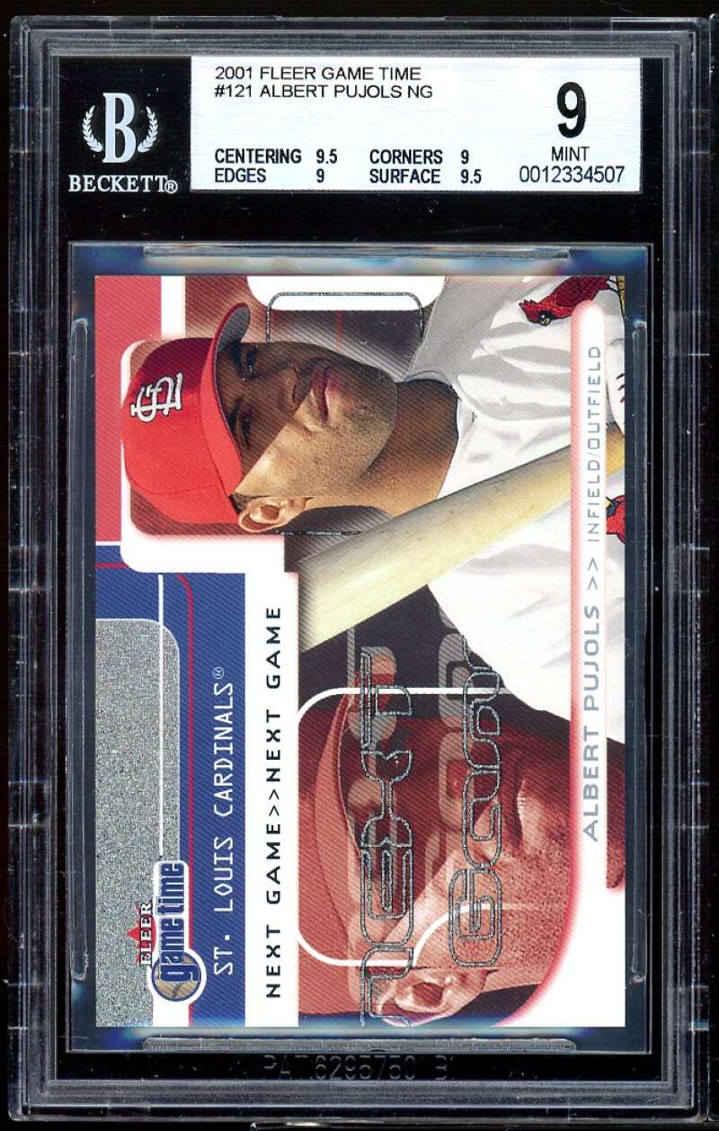 Albert Pujols Rookie Card 2001 Fleer Game Time #121 BGS 9 (9.5 9 9 9.5) Image 1