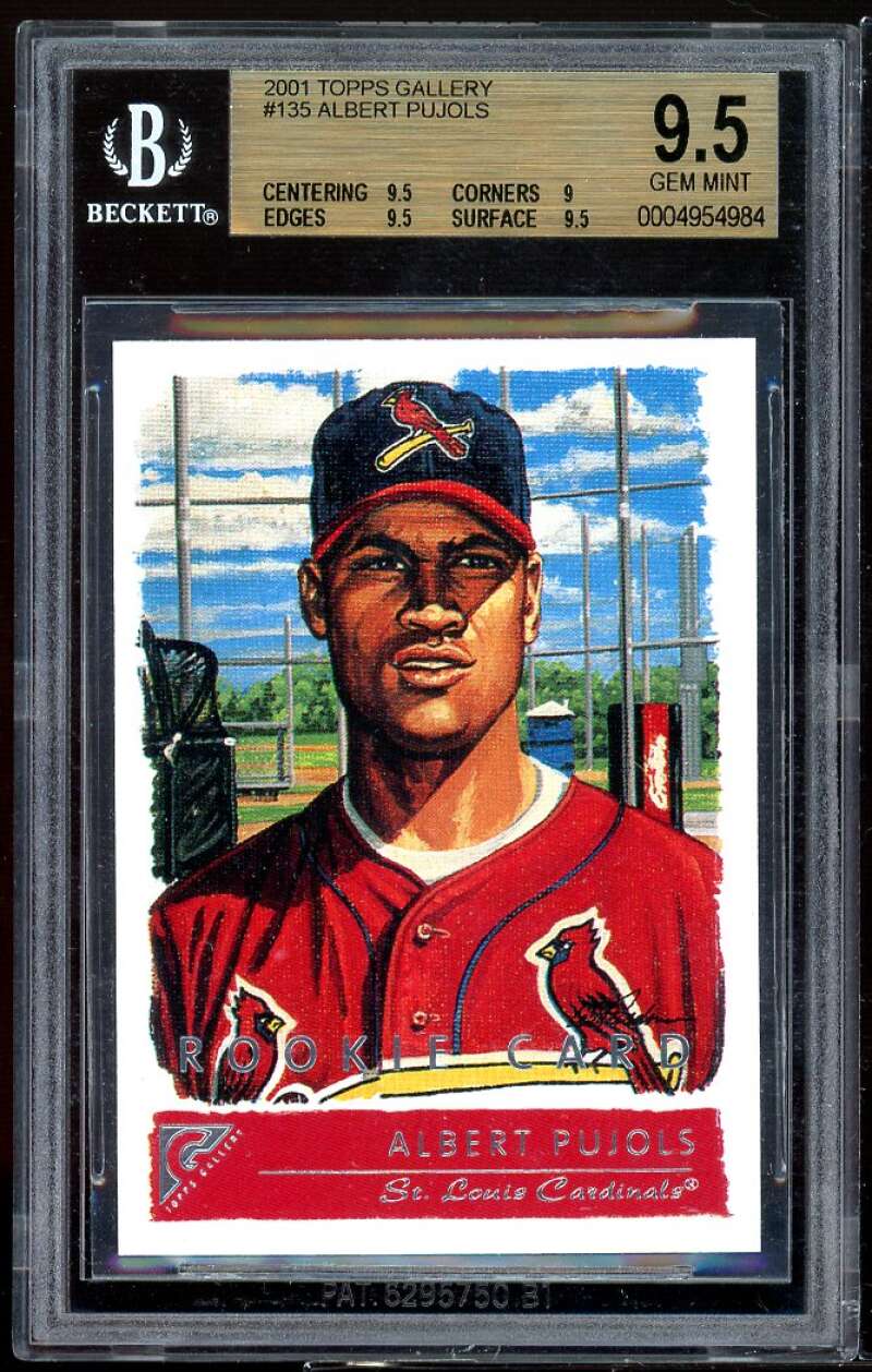 Albert Pujols Rookie Card 2001 Topps Gallery #135 BGS 9.5 (9.5 9 9.5 9.5) Image 1