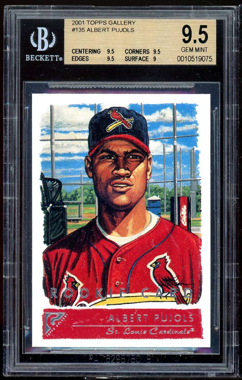 Albert Pujols Rookie Card 2001 Topps Gallery #135 BGS 9.5 (9.5 9.5 9.5 9) Image 1