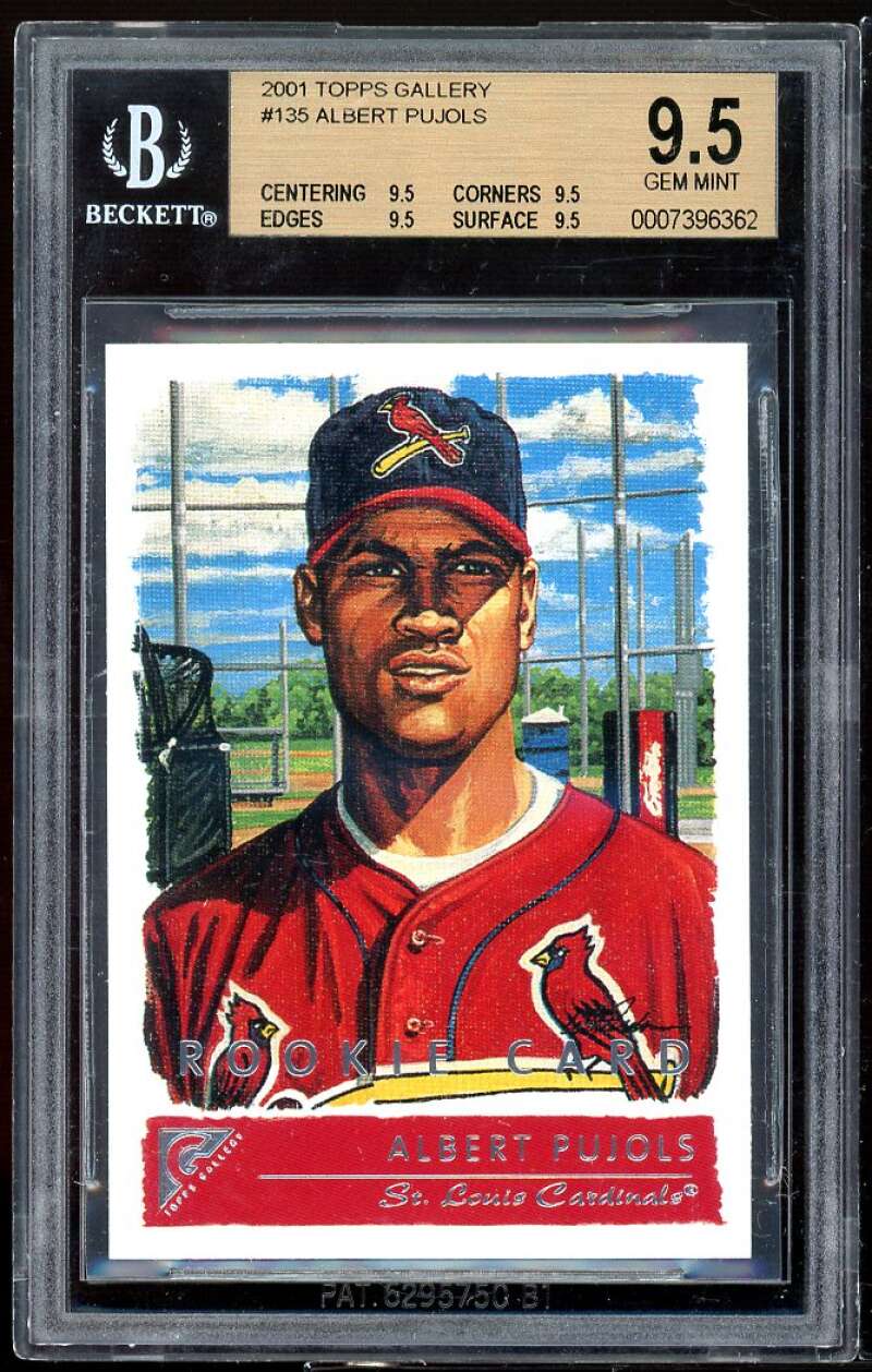 Albert Pujols Rookie Card 2001 Topps Gallery #135 BGS 9.5 (9.5 9.5 9.5 9.5) Image 1