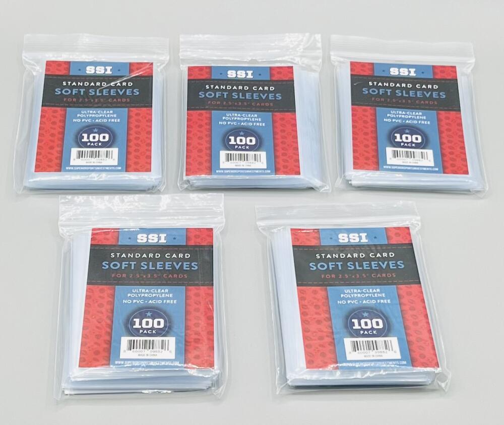 Superior Sports Investments SSI (5) Pack Standard Sports Card 500 ct Soft Sleeves  Image 1