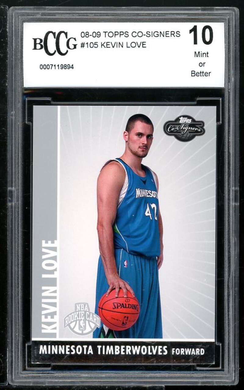 Kevin Love Rookie Card 2008-09 Topps Co-Signers #105 BGS BCCG 10 Image 1