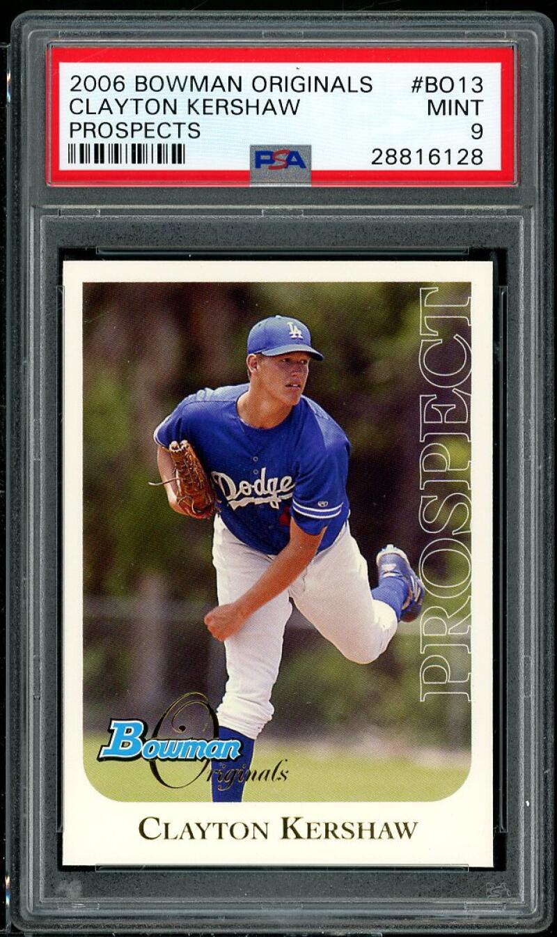 Clayton Kershaw Rookie Card 2006 Bowman Originals Prospects #BO13 PSA 9 Image 1