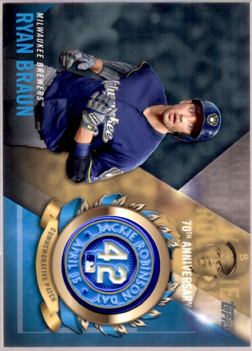 Ryan Braun Card 2017 Topps Jackie Robinson Logo Patch #JRPCRB  Image 1