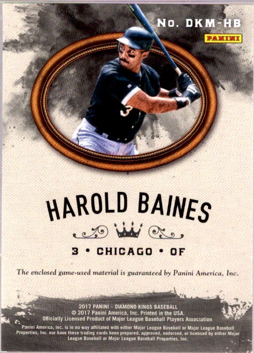 Harold Baines Card 2017 Diamond Kings DK Materials #DKMHB  Image 2