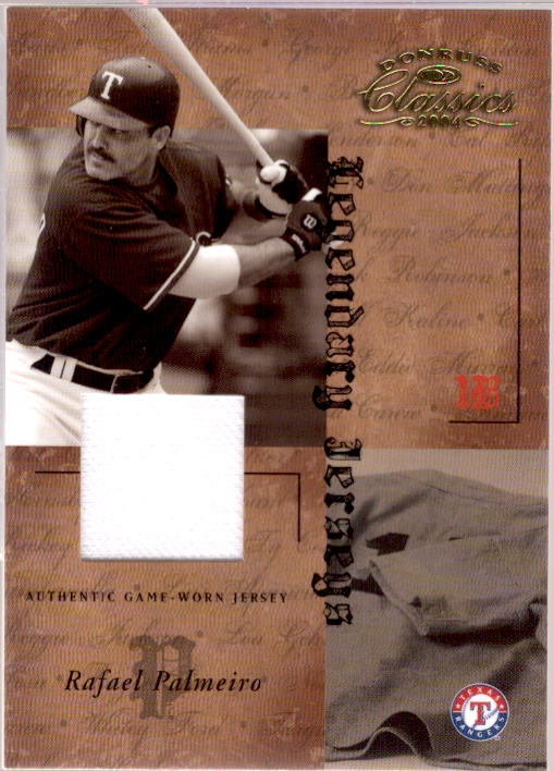 Rafael Palmeiro/50 Card 2004 Donruss Classics Legendary Jerseys Material #51  Image 1