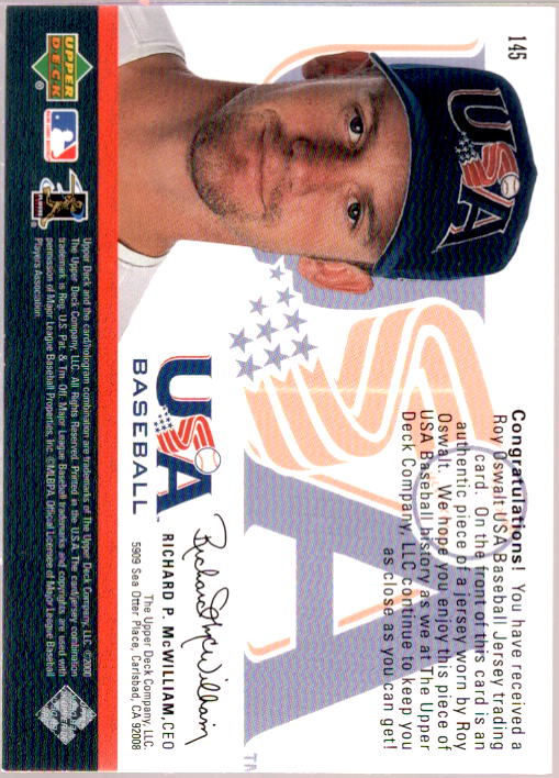 Roy Oswalt USA RC Card 2000 Black Diamond Rookie Edition #145  Image 2