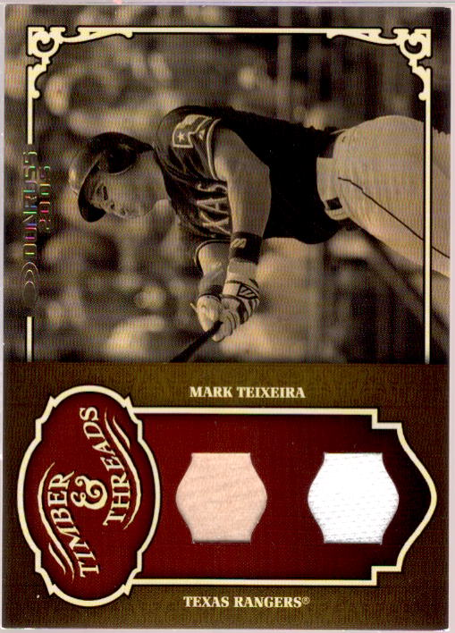 Mark Teixeira Bat-Jsy Card 2005 Donruss Timber and Threads Combo #28  Image 1