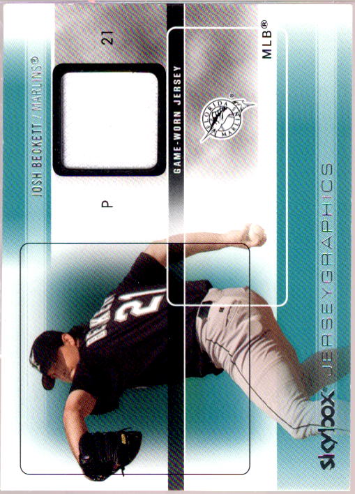 Josh Beckett Card 2005 SkyBox Autographics Jerseygraphics Blue #JBE  Image 1