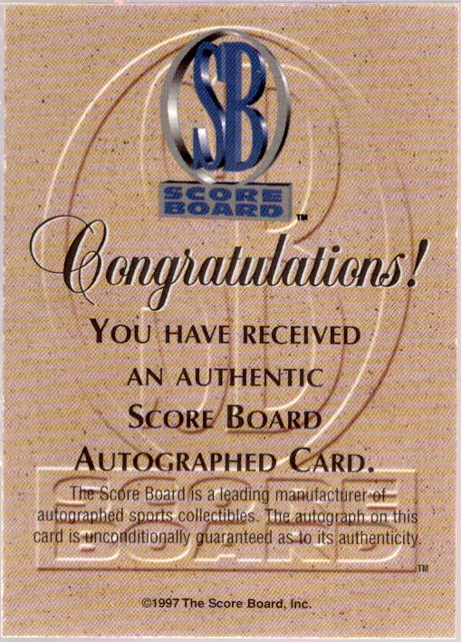 Ben Grieve Card 1997-98 Score Board Autographed Collection Autographs #9  Image 2