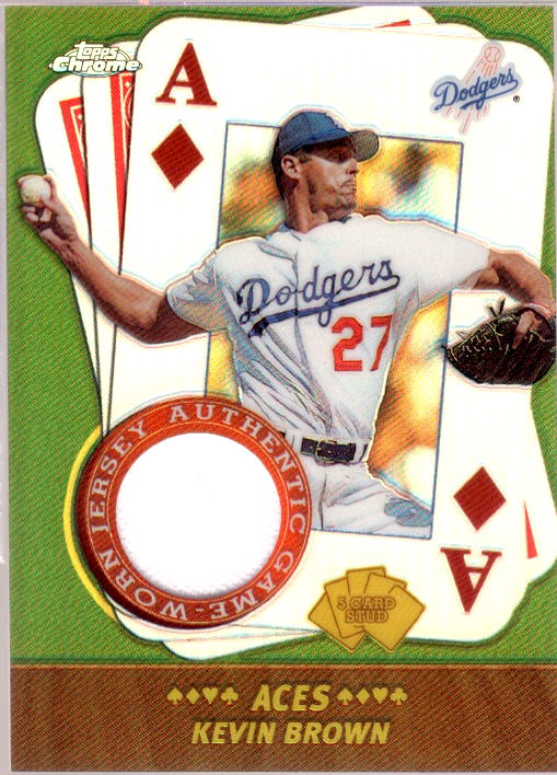 Kevin Brown Jsy Card 2002 Topps Chrome 5-Card Stud Aces Relics #5AKB  Image 1