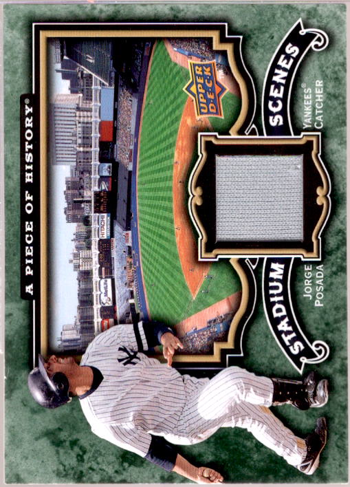 Jorge Posada Card 2009 UD A Piece of History Stadium Scenes Jersey #SSJP  Image 1