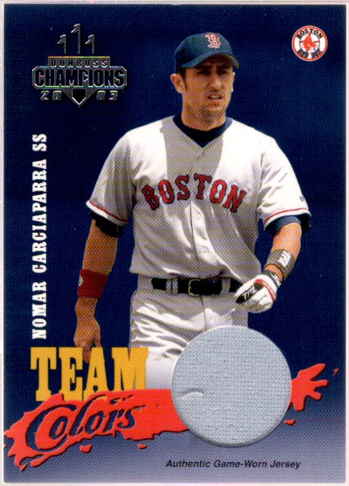 Nomar Garciaparra Jsy/200 Card 2003 Donruss Champions Team Colors Materials #28  Image 1