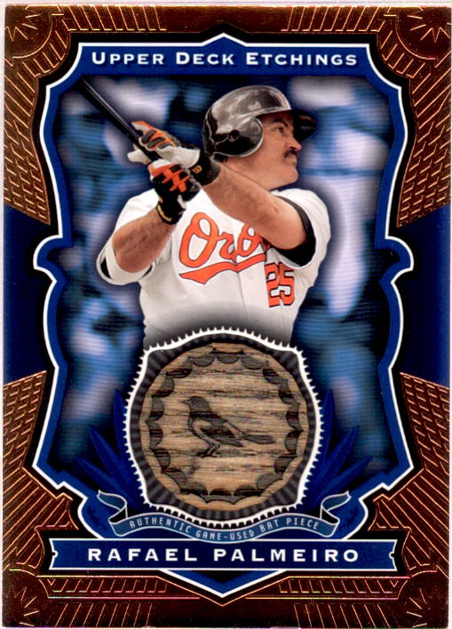 Rafael Palmeiro Card 2004 Upper Deck Etchings Game Bat Blue #RP  Image 1