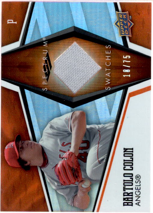 Bartolo Colon Card 2008 Upper Deck Spectrum Spectrum Swatches Orange #BC  Image 1