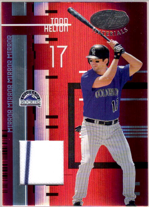 Todd Helton Card 2005 Leaf Certified Materials Mirror Fabric Red #141  Image 1