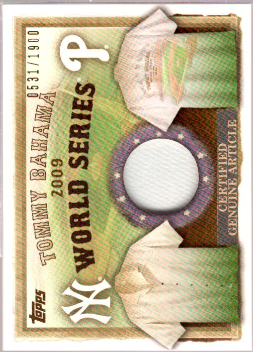 Tommy Bahama Shirt Card 2010 Topps Tommy Bahama World Series Memorabilia #BM  Image 1