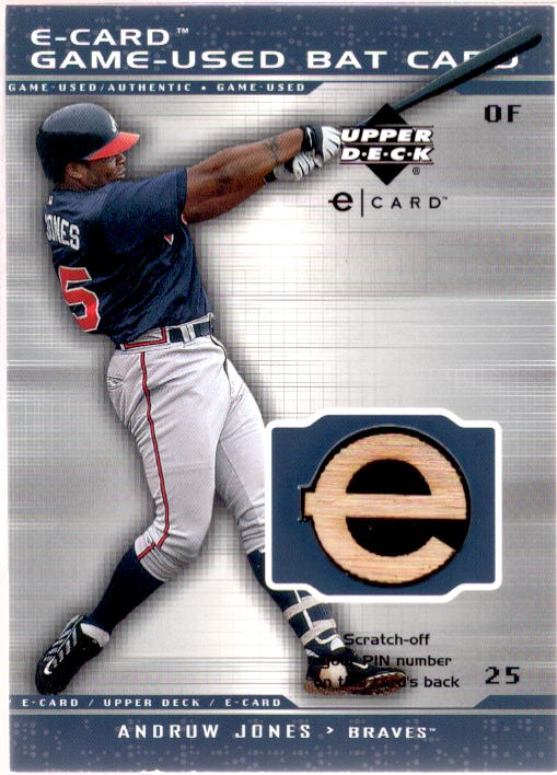 Andruw Jones Card 2001 Upper Deck Evolution e-Card Game Bat #BAJ  Image 1