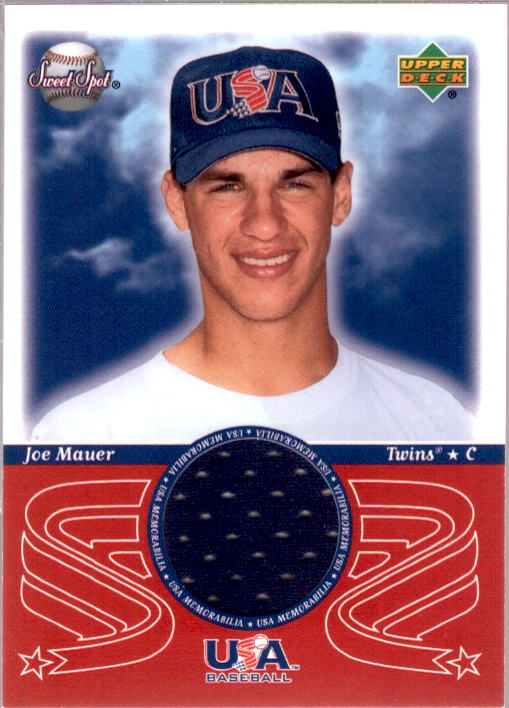 Joe Mauer Card 2002 Sweet Spot USA Jerseys #USAJM  Image 1