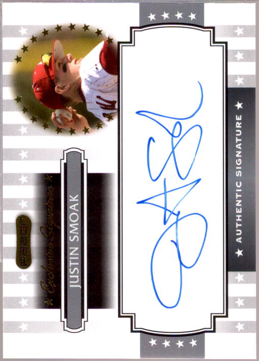 Justin Smoak Card 2008 Razor Signature Series Exclusives Autographs #ES09  Image 1