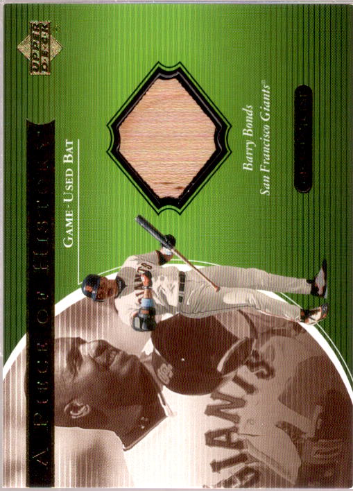 Barry Bonds Card 2001 Upper Deck Ovation A Piece of History #BB  Image 1