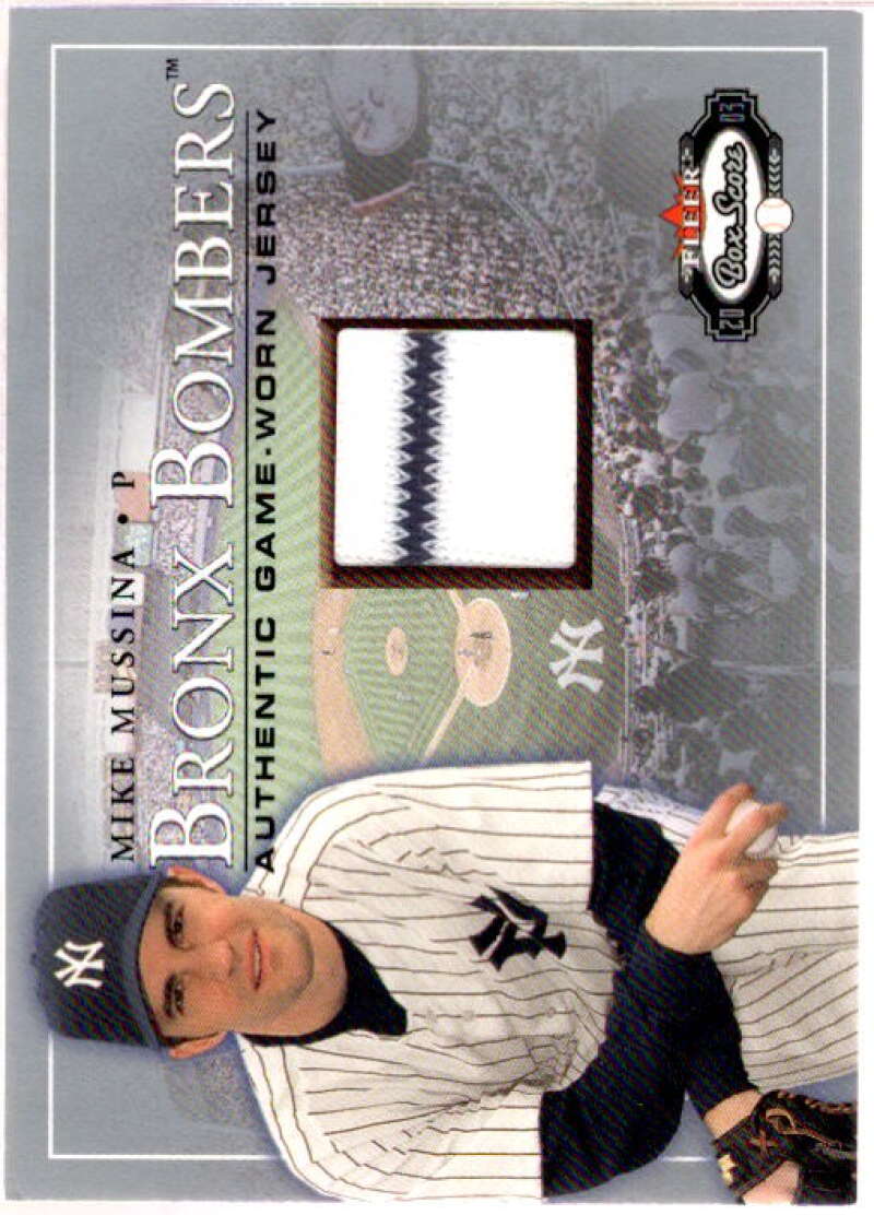 Mike Mussina Card 2003 Fleer Box Score Bronx Bombers Game Jersey #MM  Image 1