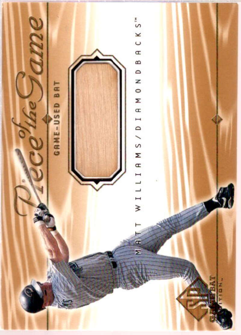 Matt Williams Card 2001 SP Game Bat Edition Piece of the Game #MW  Image 1