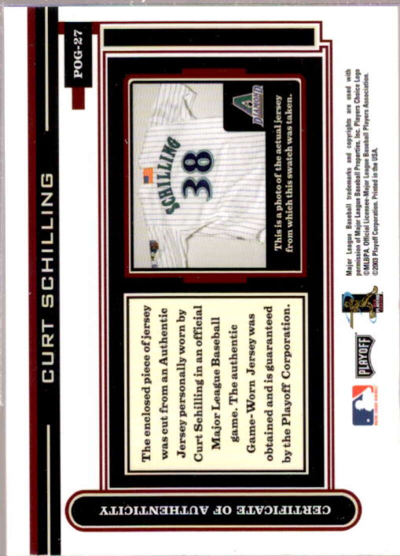 Curt Schilling Jsy Card 2003 Playoff Piece of the Game #27  Image 2