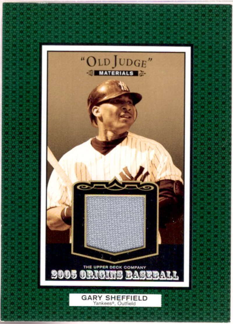 Gary Sheffield Card 2005 Origins Old Judge Materials Jersey #GS  Image 1