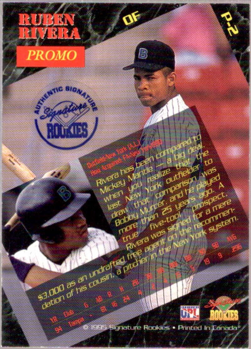 Ruben Rivera Card 1995 Signature Rookies Preview '95 Promos #P2  Image 2