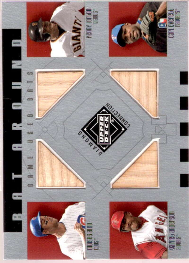 Alou/Lofton/Anderson/Everett Card 2002 Diamond Connection Bat Around #ALAE  Image 1