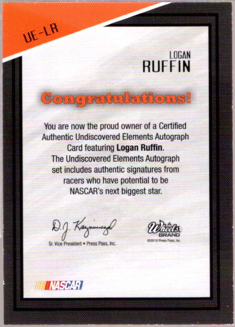 Logan Ruffin Card 2011 Elements Undiscovered Elements Autographs #4  Image 2