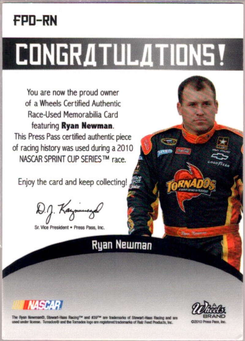 Ryan Newman Card 2011 Element Flagship Performers Race Streak Without DNF Red Image 2