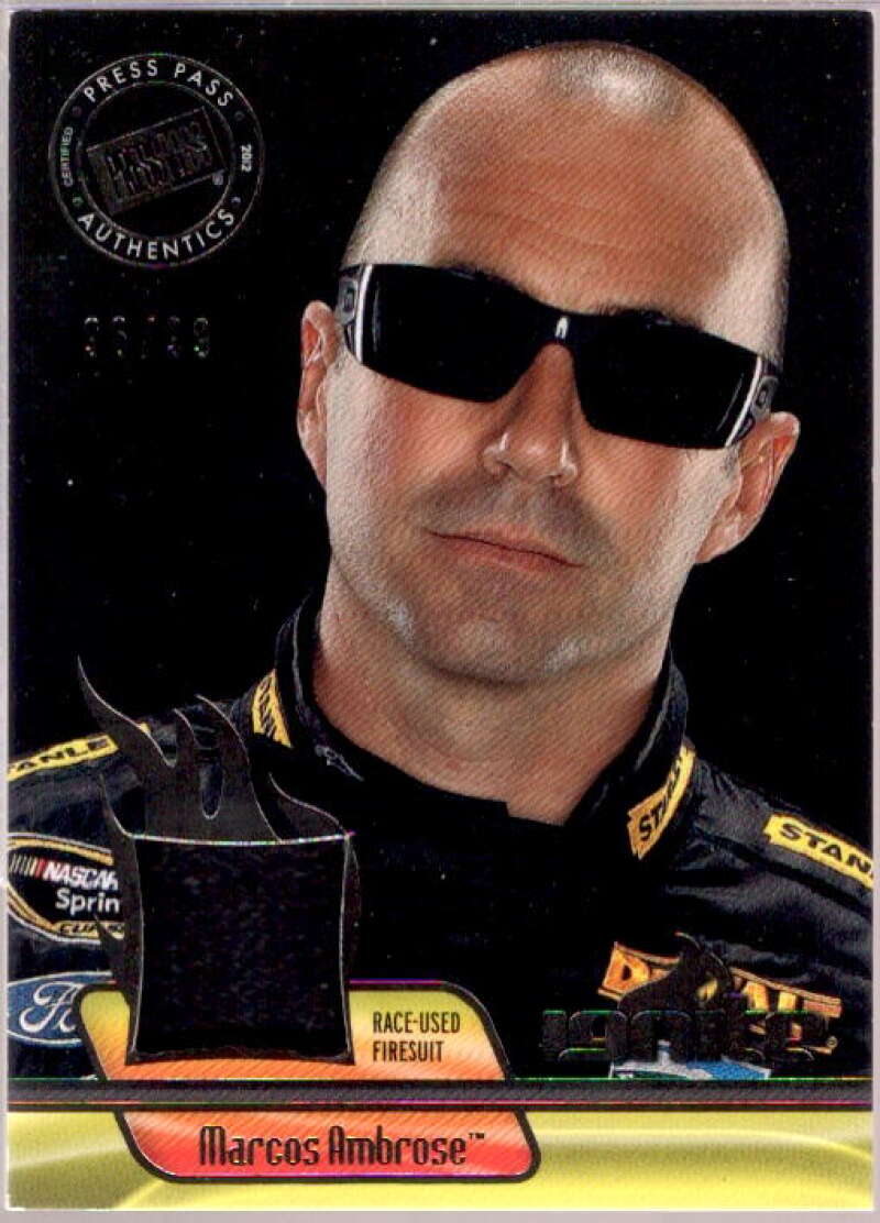 Marcos Ambrose Card 2012 Press Pass Ignite Materials Gun Metal #IMMA  Image 1