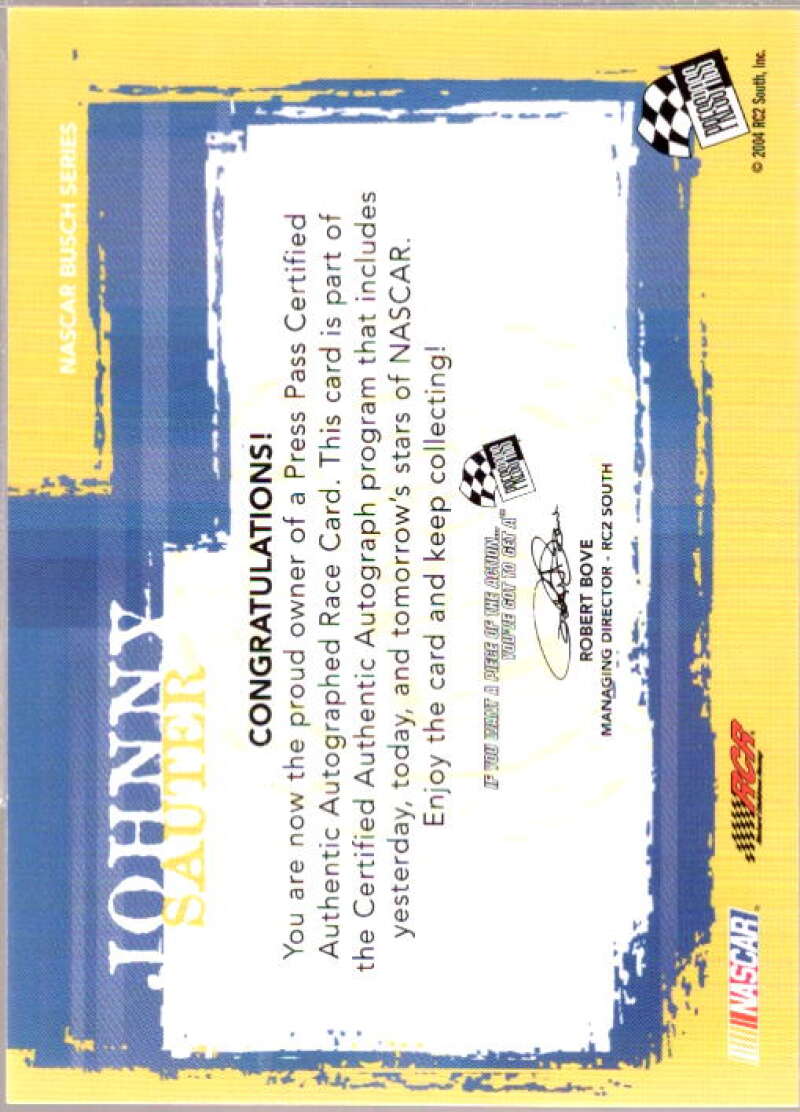 Johnny Sauter Card 2005 Press Pass Autographs #52  Image 2