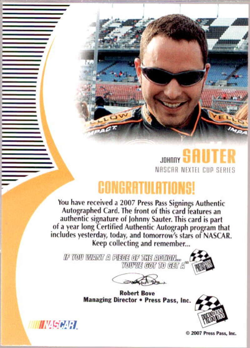 Johnny Sauter NC Card 2007 Press Pass Signings #63  Image 2